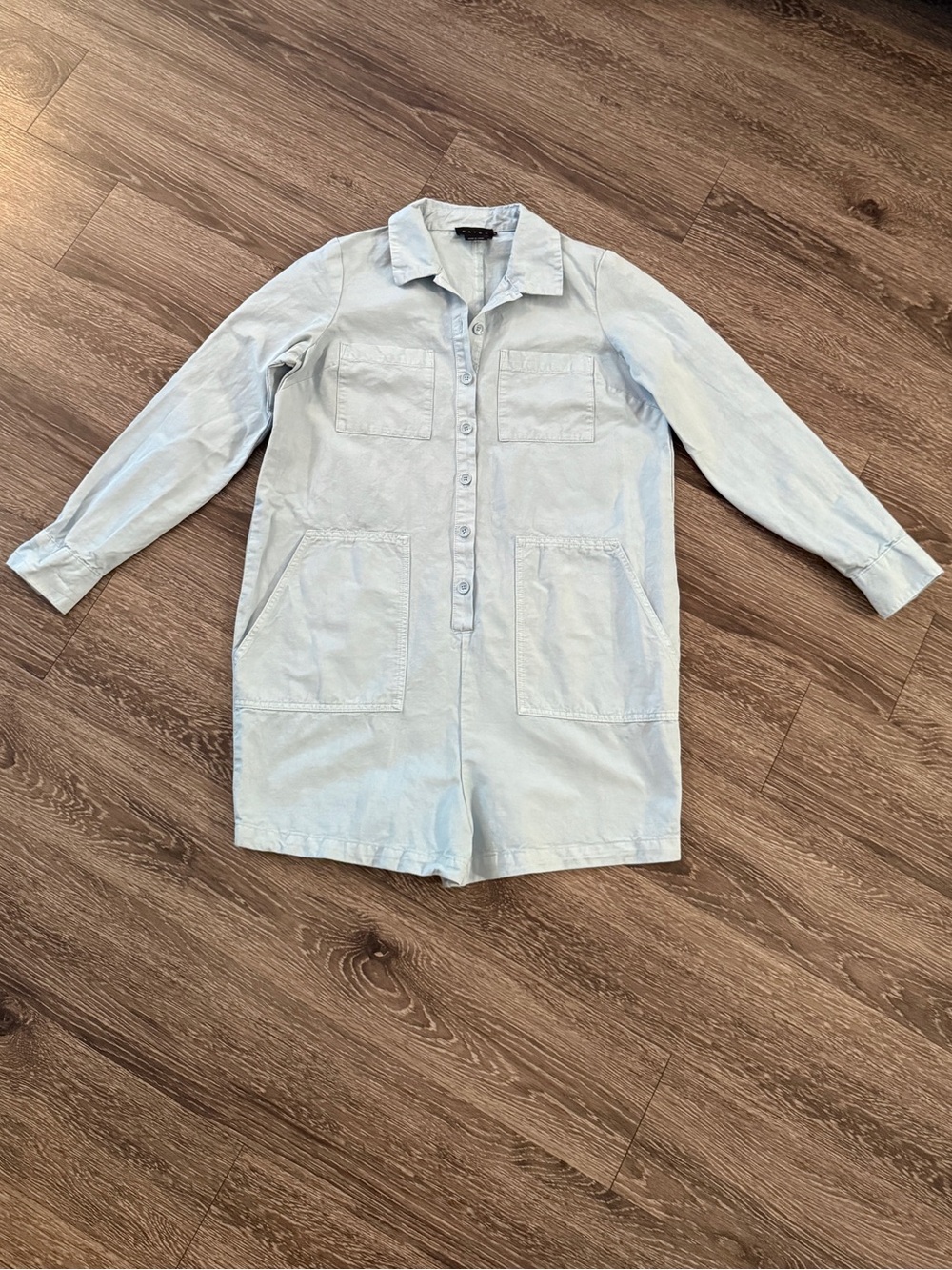 Hatch Light Blue Utility Romper